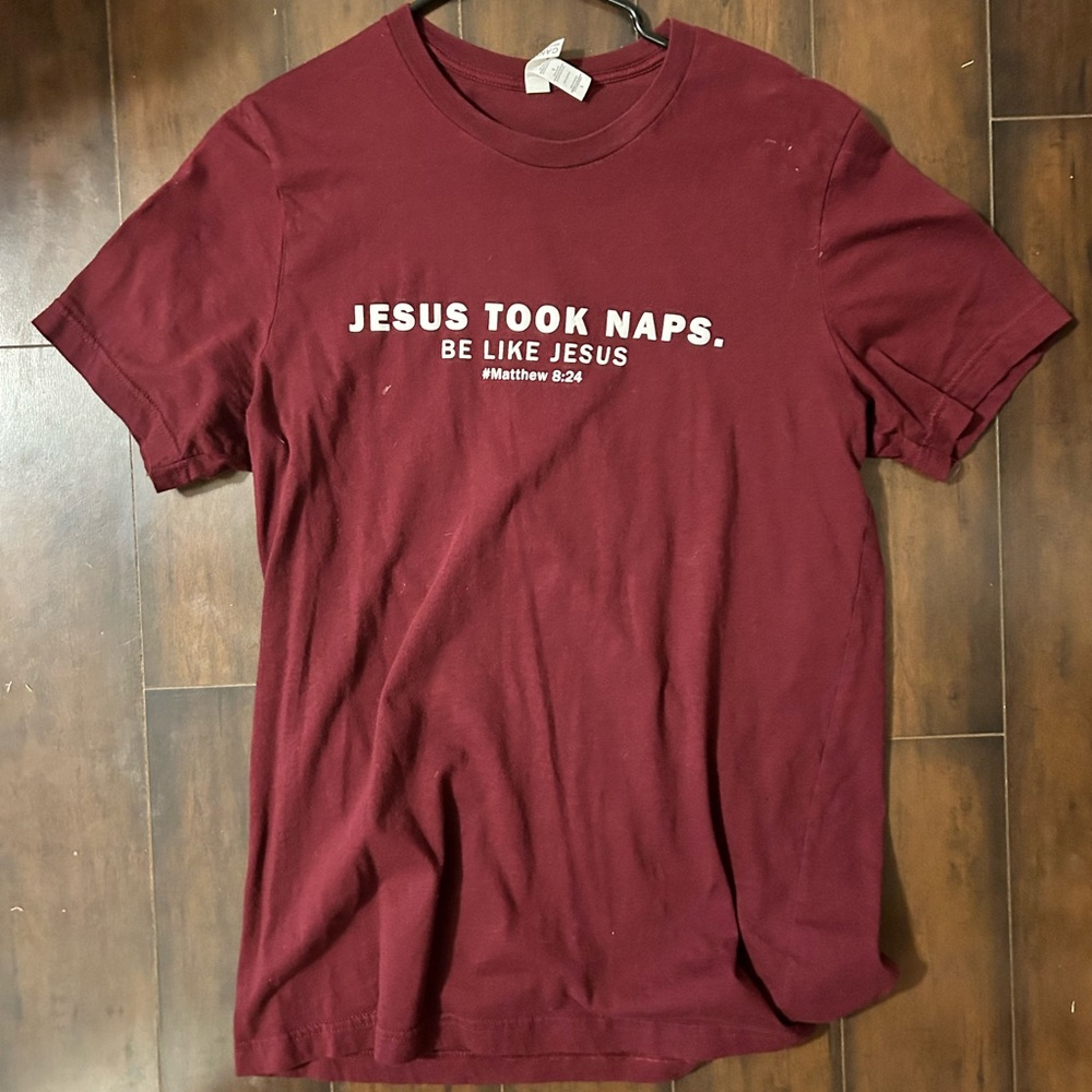 Bella and Canvas L tee Jesus Took Naps